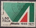 Italy 1971 Plane 50 L Multicolor Scott 1046. Italia 1971 1046. Uploaded by susofe